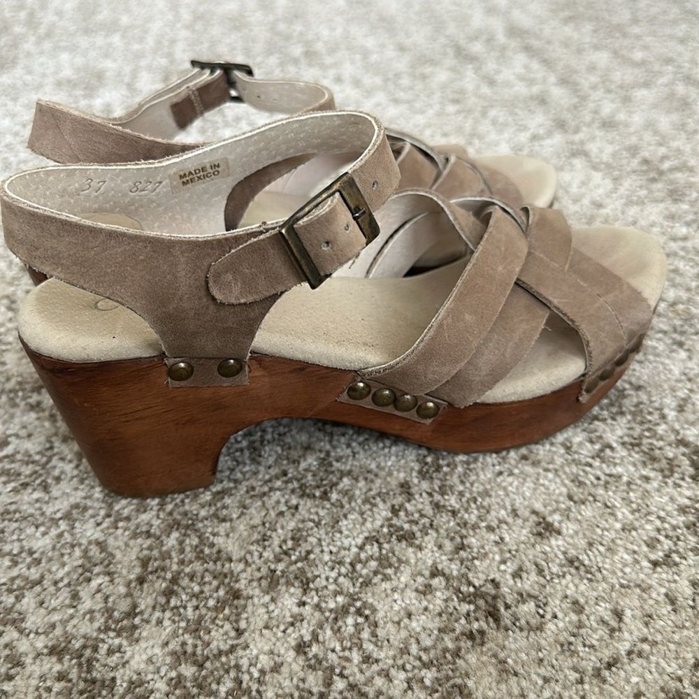 Cordani Leather Heeled Clogs 37=6.5-7